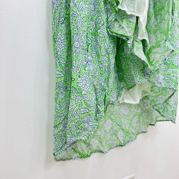 Clara The Label / Victoria Dunn Block Print Made in India Ruffle skirt Sz Small - Picture 4 of 6